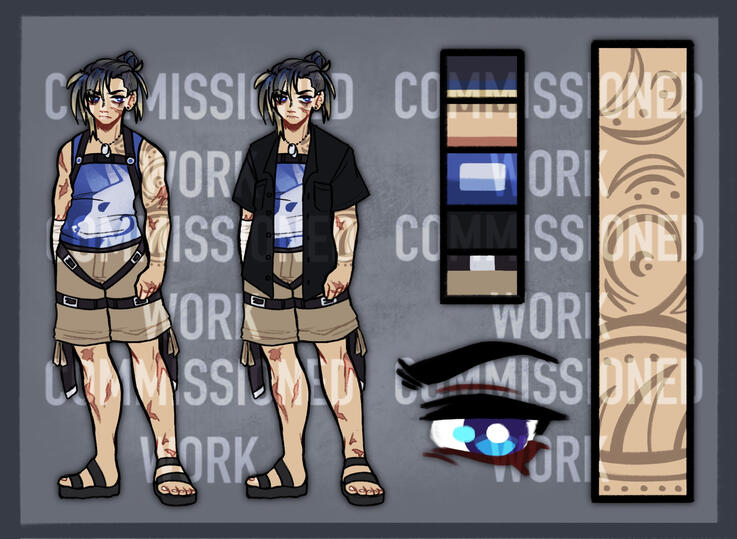 ~$80 (one flat-colored full, slight outfit alter, additional design details)
